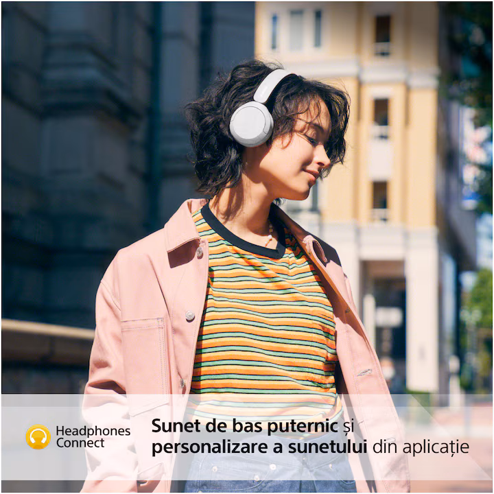 Casti On Ear Sony WH-CH520, Wireless, Bluetooth, Microfon, Multipoint connection, Quick Charge, Autonomie 50 ore, Alb — 6