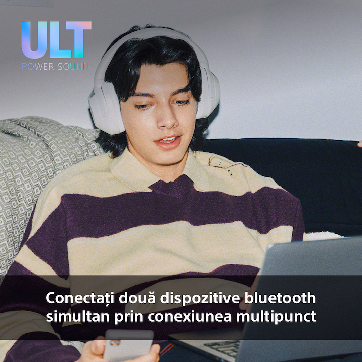 Casti Over the Ear Sony ULT WEAR, Wireless, Bluetooth, ULT Power Sound, Noise cancelling, Autonomie baterie 30 ore, Microfon, IOS si Android, Negru — 11