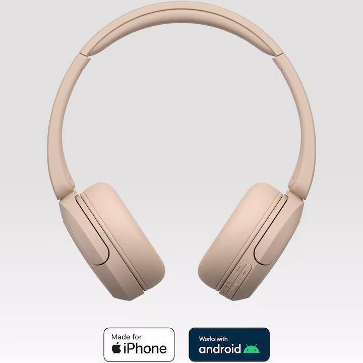 Casti On Ear Sony WH-CH520C, Wireless, Bluetooth, Microfon, Multipoint connection, Quick Charge, Autonomie 50 ore, Bej — 2
