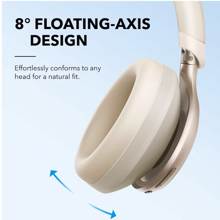 Casti wireless Over-Ear Anker Soundcore Space One, Adaptive Active Noise Cancelling, LDAC Hi-Res, Bluetooth 5.3 Alb — 2
