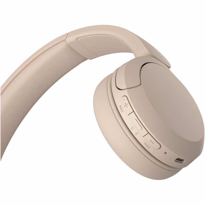 Casti On Ear Sony WH-CH520C, Wireless, Bluetooth, Microfon, Multipoint connection, Quick Charge, Autonomie 50 ore, Bej — 5