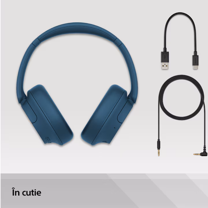 Casti Over the Ear Sony WH-CH720NL, Noise Cancelling, Wireless, Bluetooth, Microfon, Multipoint connection, Quick Charge, Autonomie 35 ore, Albastru — 5