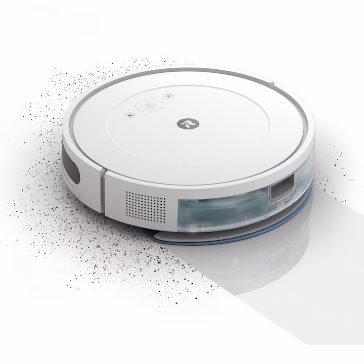 Aspirator si mop robot (2 in 1) Roomba Combo Essential Y011240, Sistem de curatare in 4 pasi, dotat cu Wifi, accepta comenzi vocale, aplicatie intuitiva iRobot, sistem de operare iRobot OS, navigatie giroscopica, autonomie de pana la 120 de minute, Alb — 7