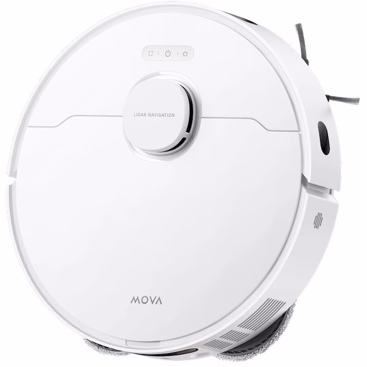 Aspirator robot Mova E30 Ultra, 7000 Pa putere de aspirare, 4.5L rezervor apa curata, alb — 2