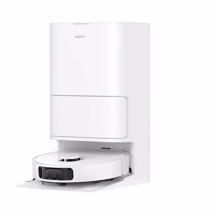 Aspirator robot Mova E30 Ultra, 7000 Pa putere de aspirare, 4.5L rezervor apa curata, alb — 4