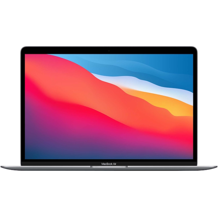 Laptop Apple MacBook Air 13-inch, True Tone, procesor Apple M1 , 8 nuclee CPU si 7 nuclee GPU, 8GB, 256GB, Silver, LAYOUT SPANIA