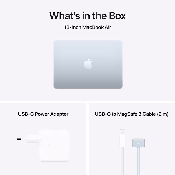 Laptop Apple MacBook Air 13", cu procesor Apple M4, 10 nuclee CPU si 8 nuclee GPU, 16GB RAM, 256GB, Sky Blue LAYOUT GERMANIA — 5
