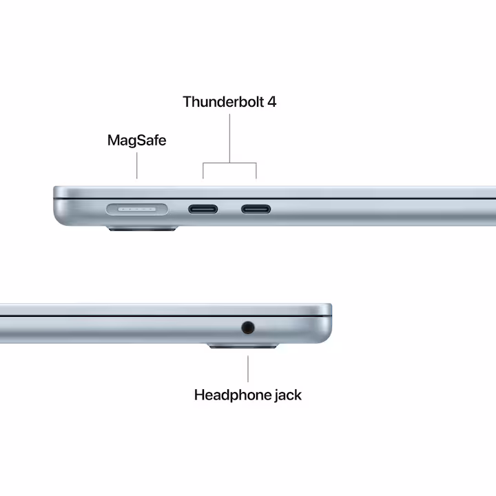 Laptop Apple MacBook Air 13", cu procesor Apple M4, 10 nuclee CPU si 8 nuclee GPU, 16GB RAM, 256GB, Sky Blue LAYOUT GERMANIA — 4
