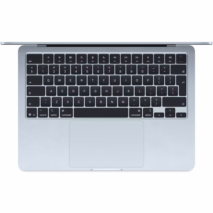 Laptop Apple MacBook Air 13", cu procesor Apple M4, 10 nuclee CPU si 8 nuclee GPU, 16GB RAM, 256GB, Sky Blue LAYOUT GERMANIA — 2