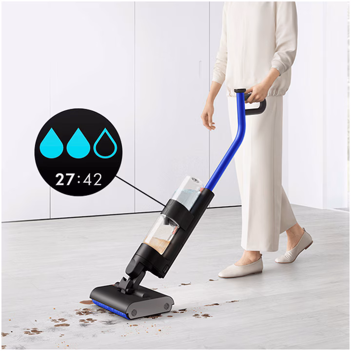 Aspirator vertical fara fir cu spalare Dyson WashG1™, autonomie pana la 35 de minute, rezervor apa curata 1l, rezervor apa murdara 0.8l, 3 niveluri de hidratare, functie de autocuratare in doar 140 de secunde — 2