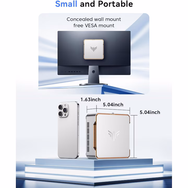 Mini PC NiPoGi AMD Ryzen 3 4300U, pana la 3.7 GHz, 16 GB RAM,512 GB SSD, Windows 11 pro — 5