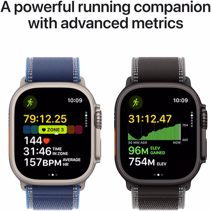 Apple Watch Ultra 3, GPS + Cellular, Carcasa Natural Titanium 49mm, Light Blue Alpine Loop - Medium — 3