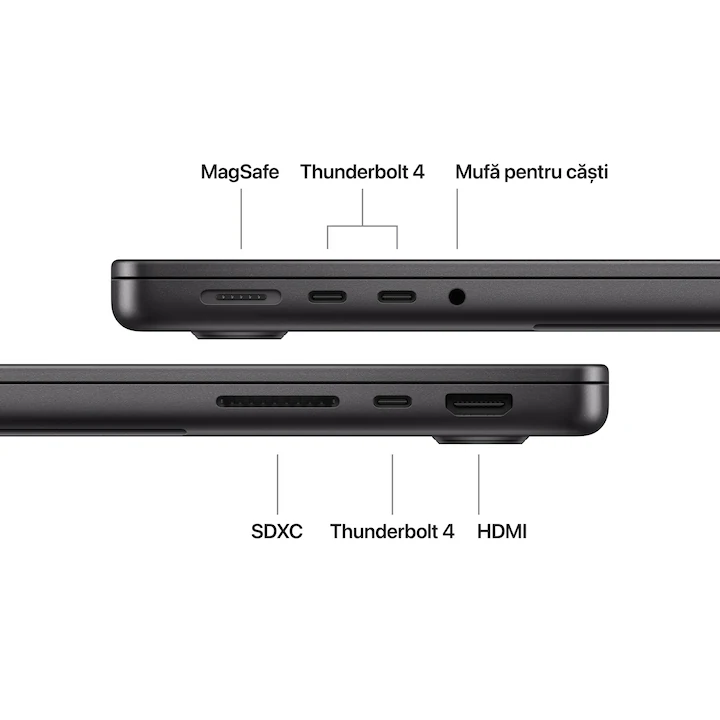 Laptop Apple MacBook Pro 14" cu procesor Apple M5, 10 nuclee CPU si 10 nuclee GPU, 16GB RAM, 512GB SSD, Space Black, UK — 4