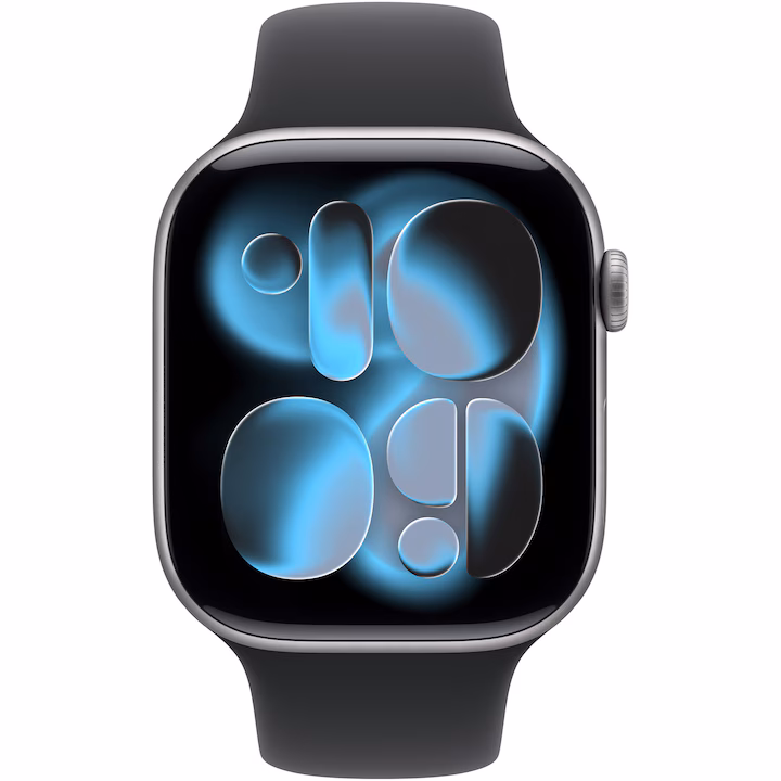 Apple Watch 11 GPS, Carcasa Space Grey Aluminium 42mm, Black Sport Band - M/L — 2