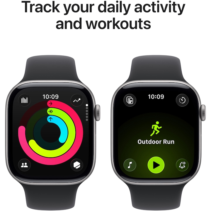 Apple Watch 11 GPS, Carcasa Space Grey Aluminium 46mm, Black Sport Band - M/L — 4