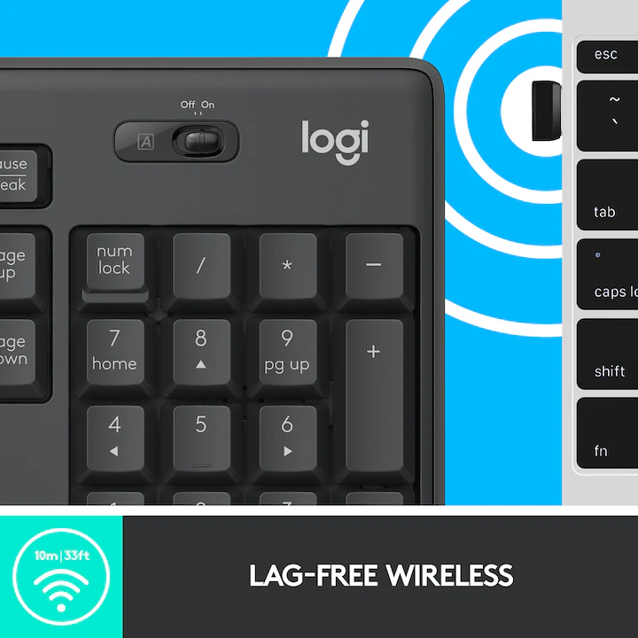 Kit wireless tastatura si mouse Logitech MK295 Silent, layout US INTL, Graphite LAYOUT ITALIA — 5