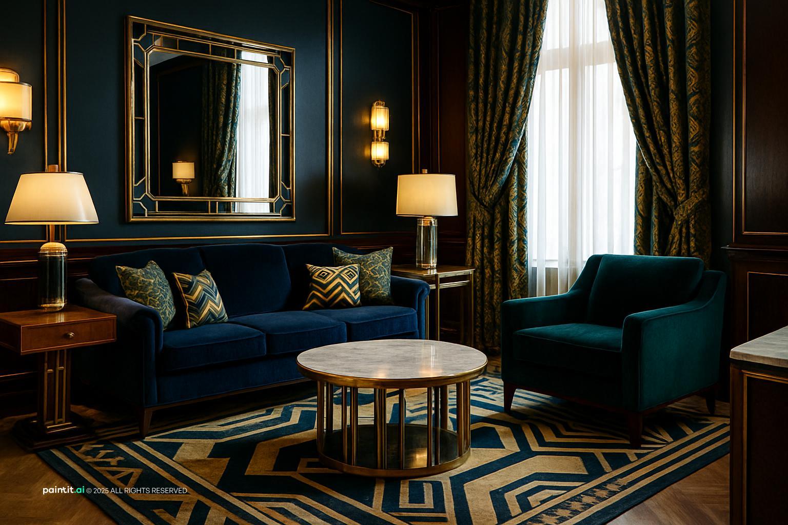 Emerald Green and Gold Living Room Ideas - Elegant Decor Tips | Paintit.ai - 26