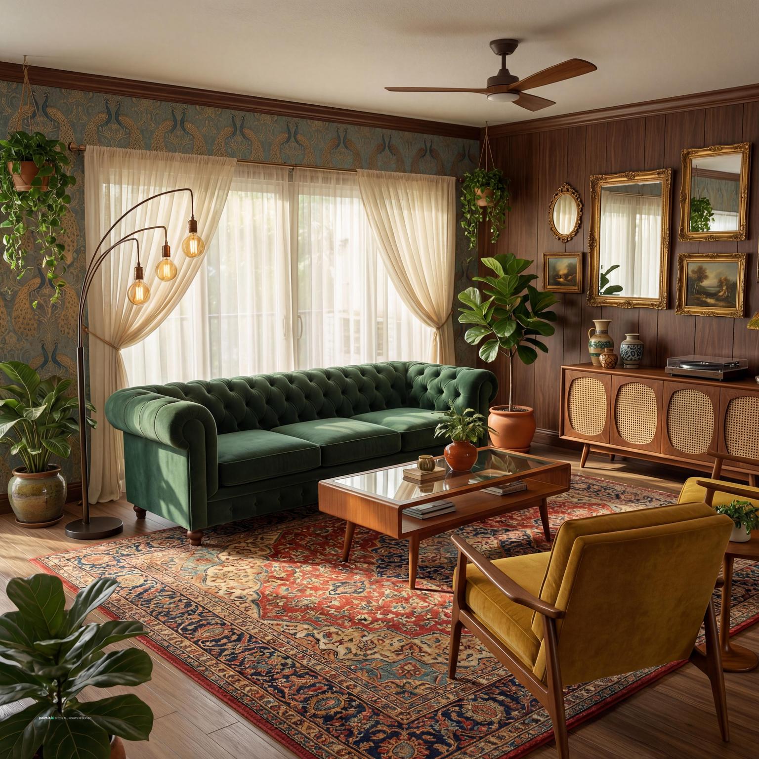 Woven Wood Shades Living Room - Design Ideas & Inspiration | Paintit.ai - 23