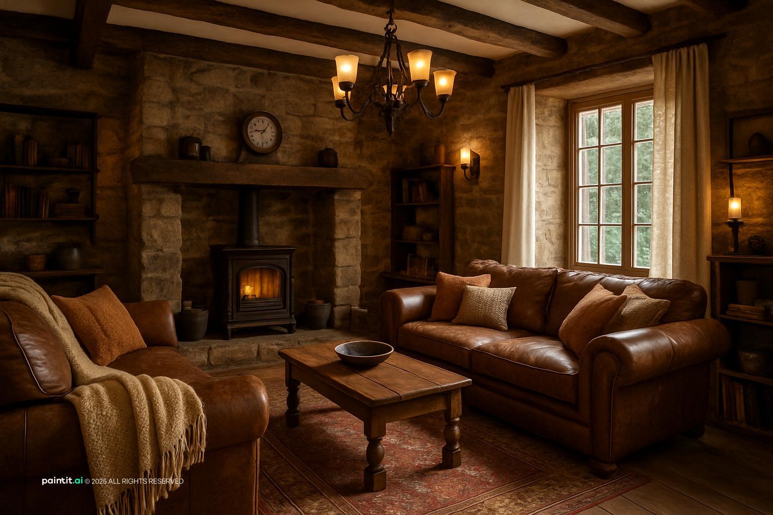 Old Rustic Old Vintage Living Room: Design Inspiration | Paintit.ai - 14