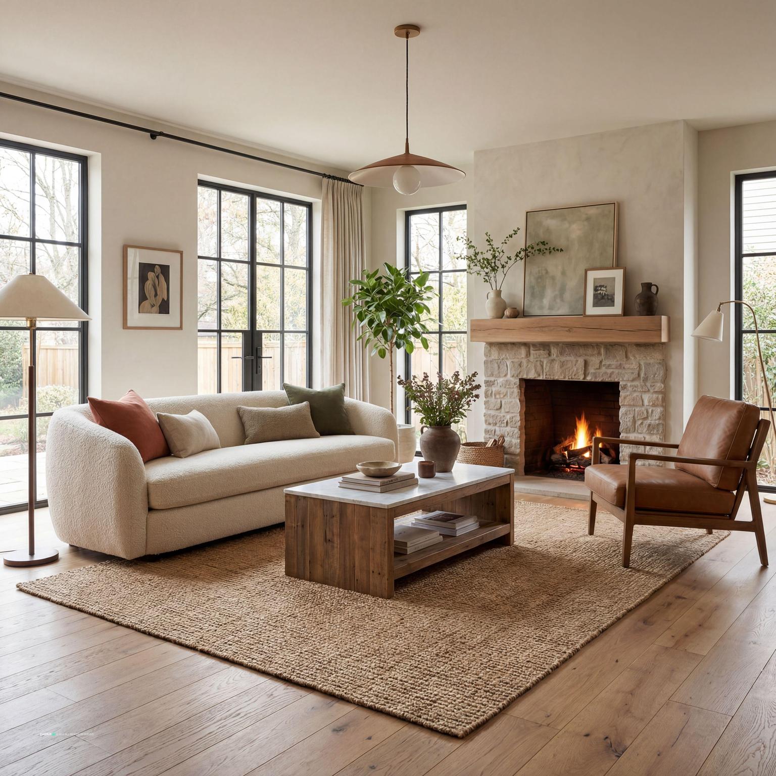 Stunning Contemporary Living Room Design with Natural Light showing layered neutrals, natural light for Contemporary Living Room Ideas.