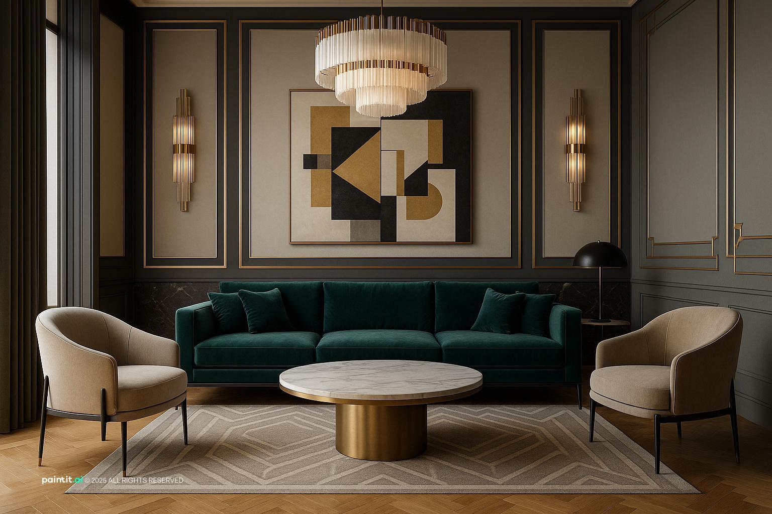 1920s Art Deco Living Room: Interior Design Ideas | Paintit.ai - 37