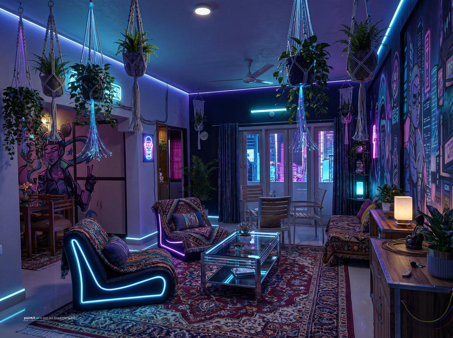 80s Living Room Decor - Iconic Interior Concepts | Paintit.ai - 6