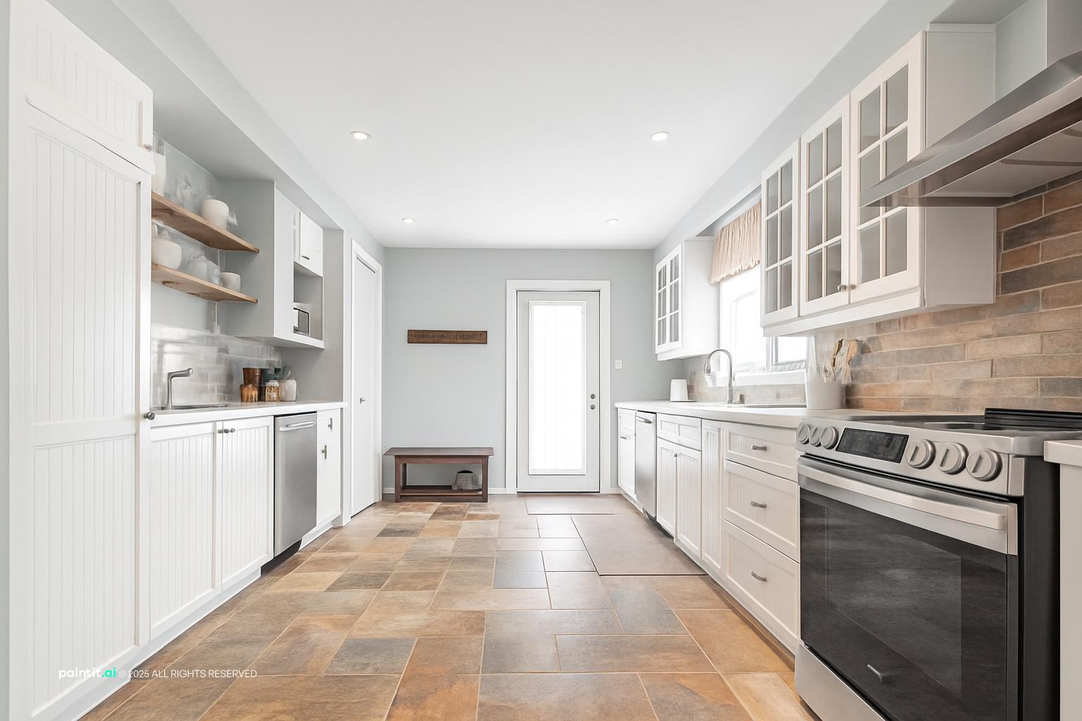 White Kitchen and Living Room: Elegant Interiors | Paintit.ai - 16