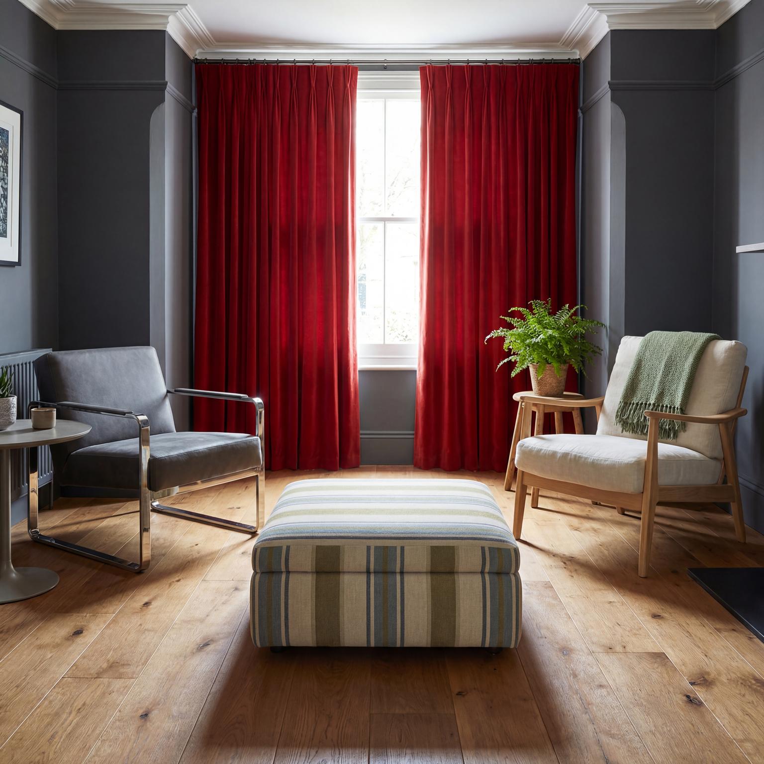 Stylish Ultra-Photorealistic Living Room Design with wood and lighting and a calm living room atmosphere.