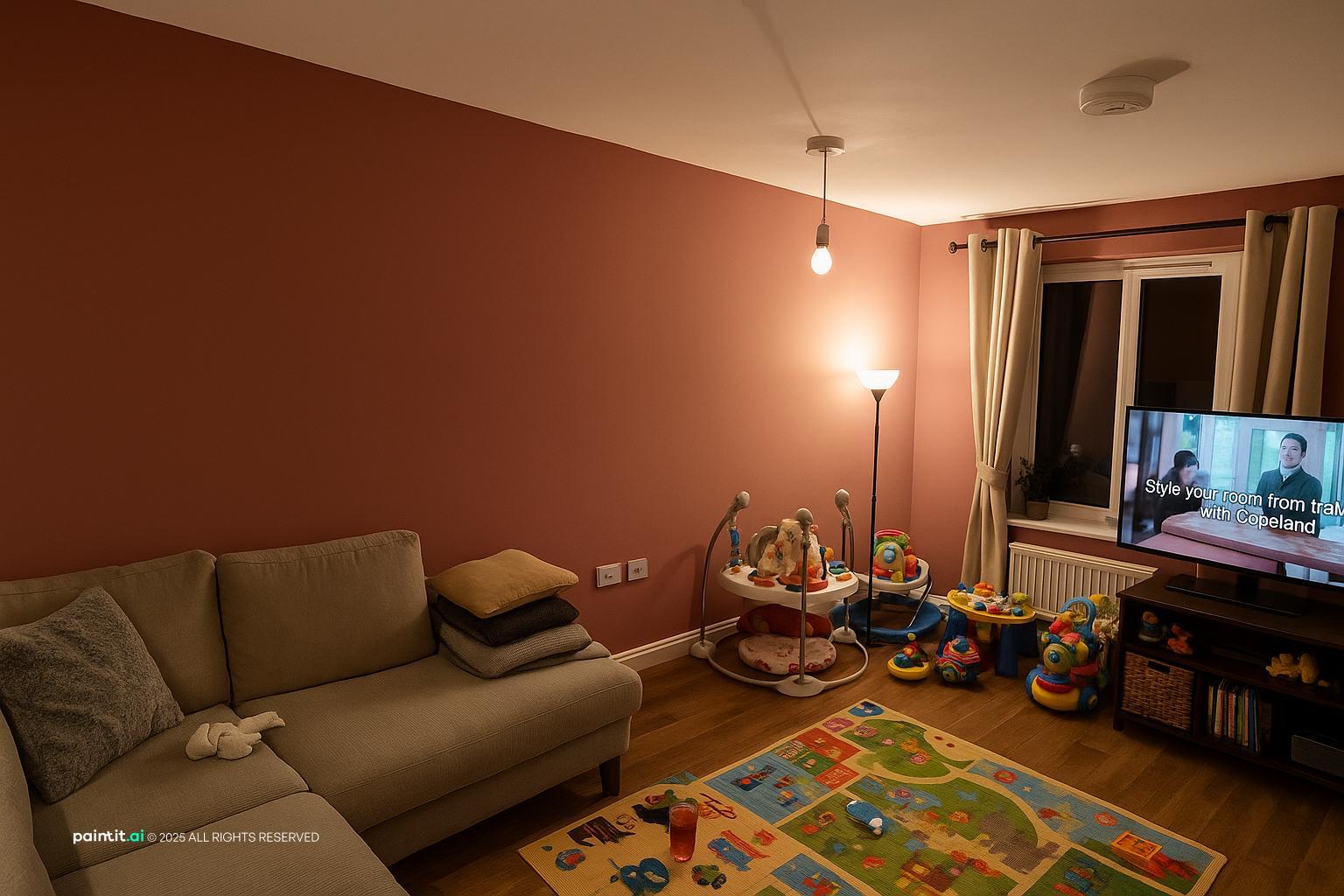 White Living Room with Colorful Accents - Design Inspiration | Paintit.ai - 32