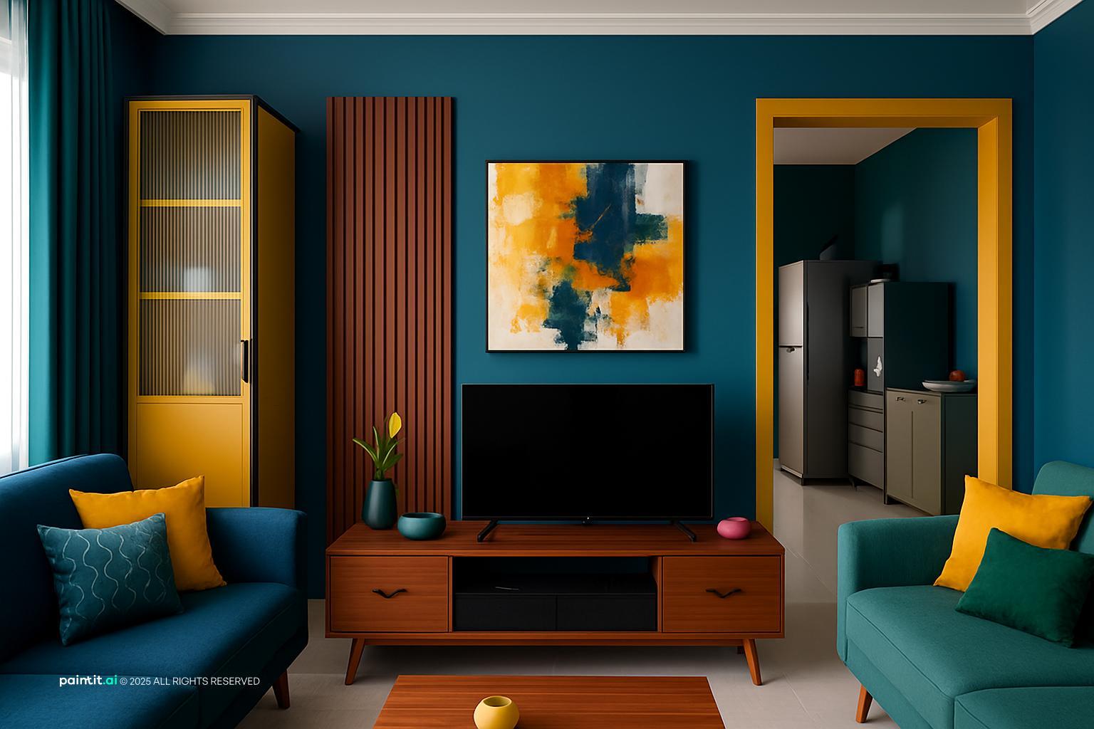 Yellow Living Room - Bright Decor Concepts | Paintit.ai - 24