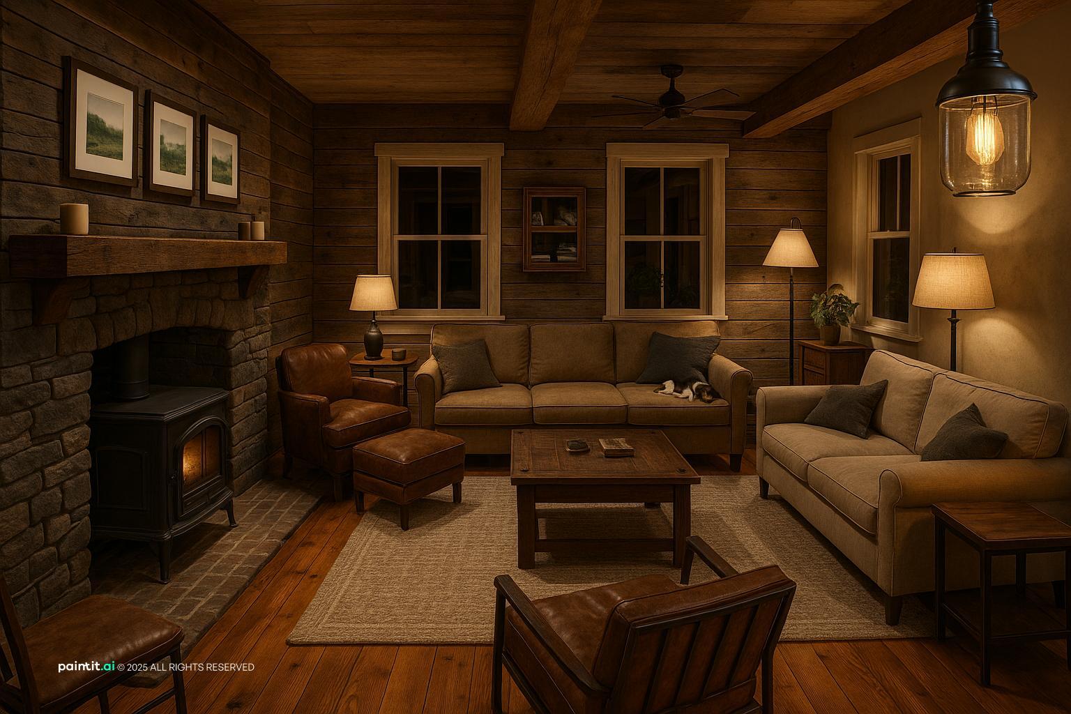Barndominium Living Room - Rustic Chic Interiors | Paintit.ai - 22