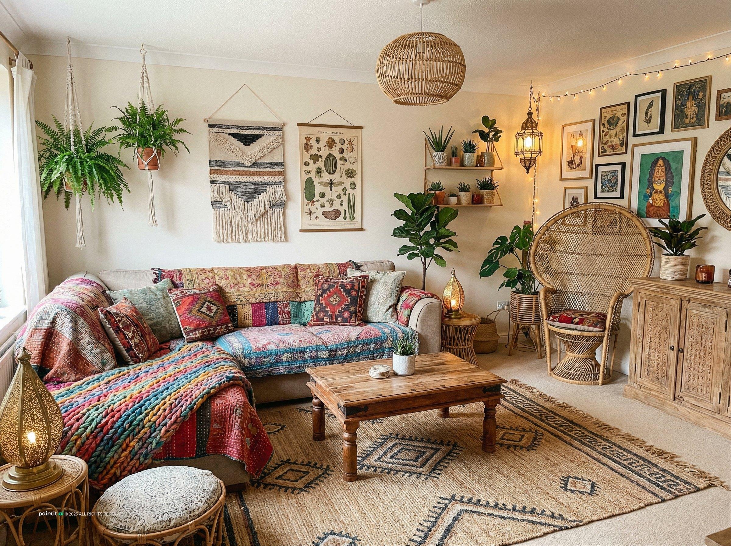 Boho Coastal Living Room: Design Inspiration | Paintit.ai - 8