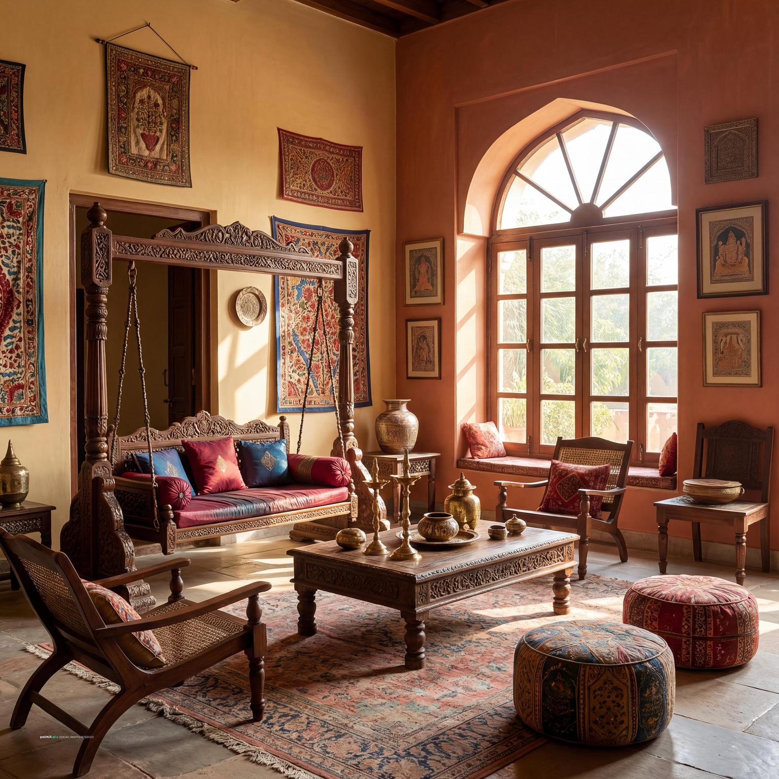 Vibrant Old Indian Style for South Indian Style Interior Design