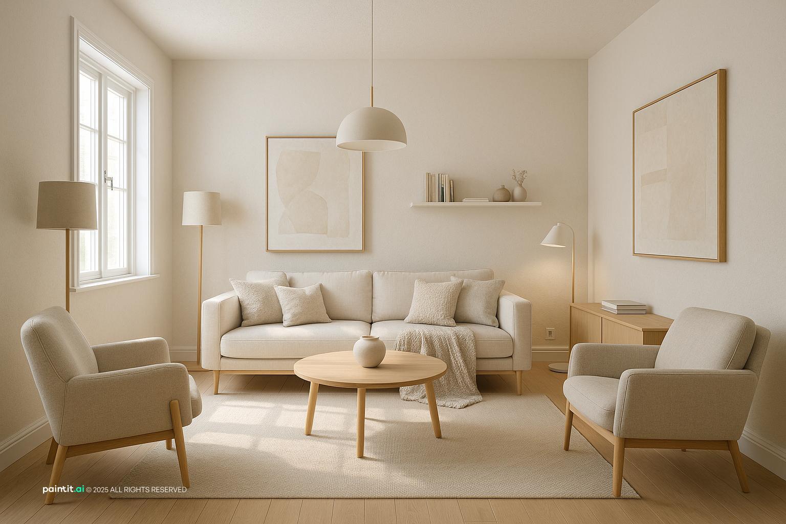 Cozy Scandinavian Living Room Design with clean lines and a calm living room atmosphere.