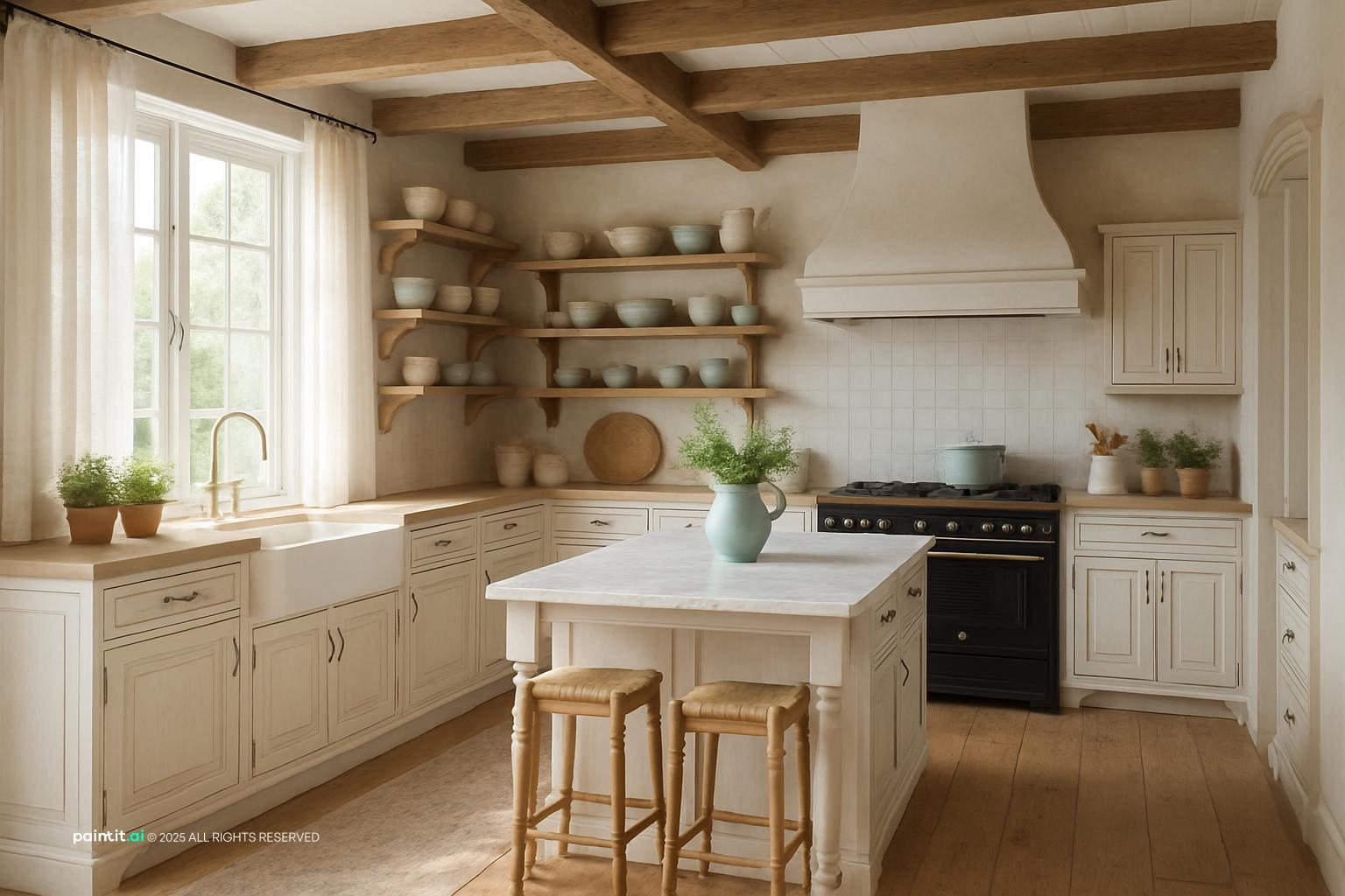 Napa Valley style interior with oak stone linen and warm wine country materials 9