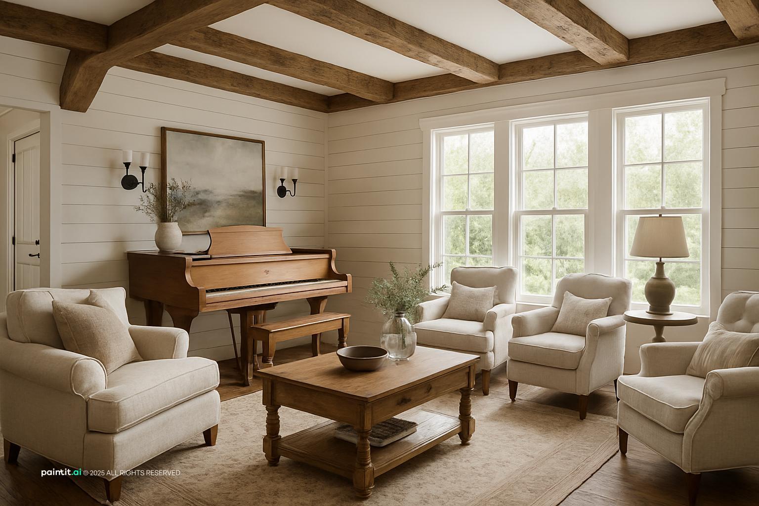 Coastal Farmhouse Living Room - Design Inspiration | Paintit.ai - 20