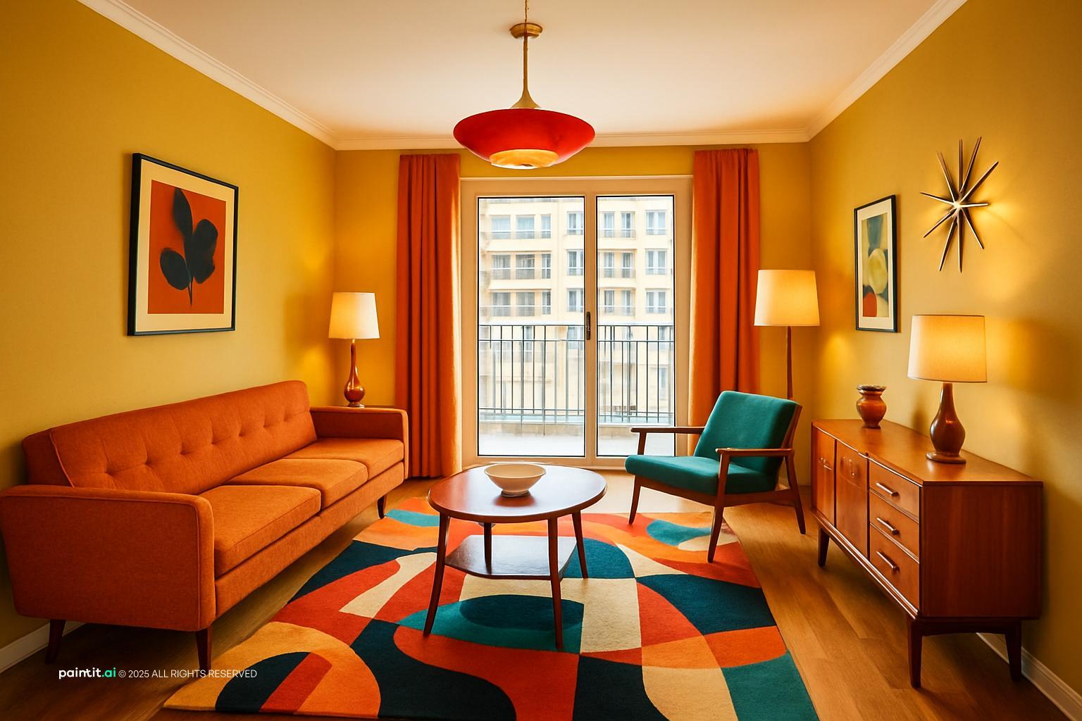 1960s Living Room: Mid-Century Modern Decor | Paintit.ai - 23
