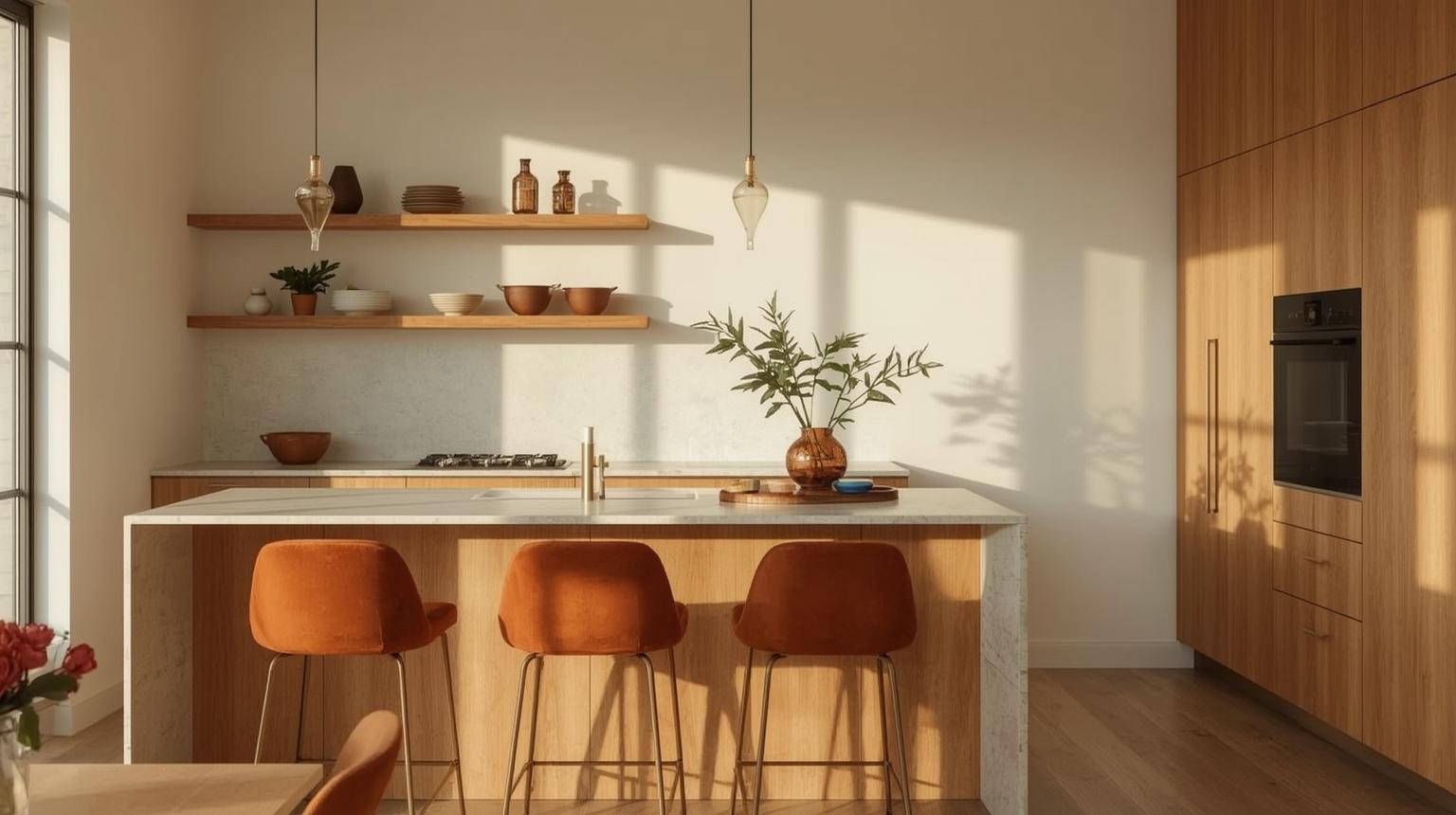 Orange and Wood Accents