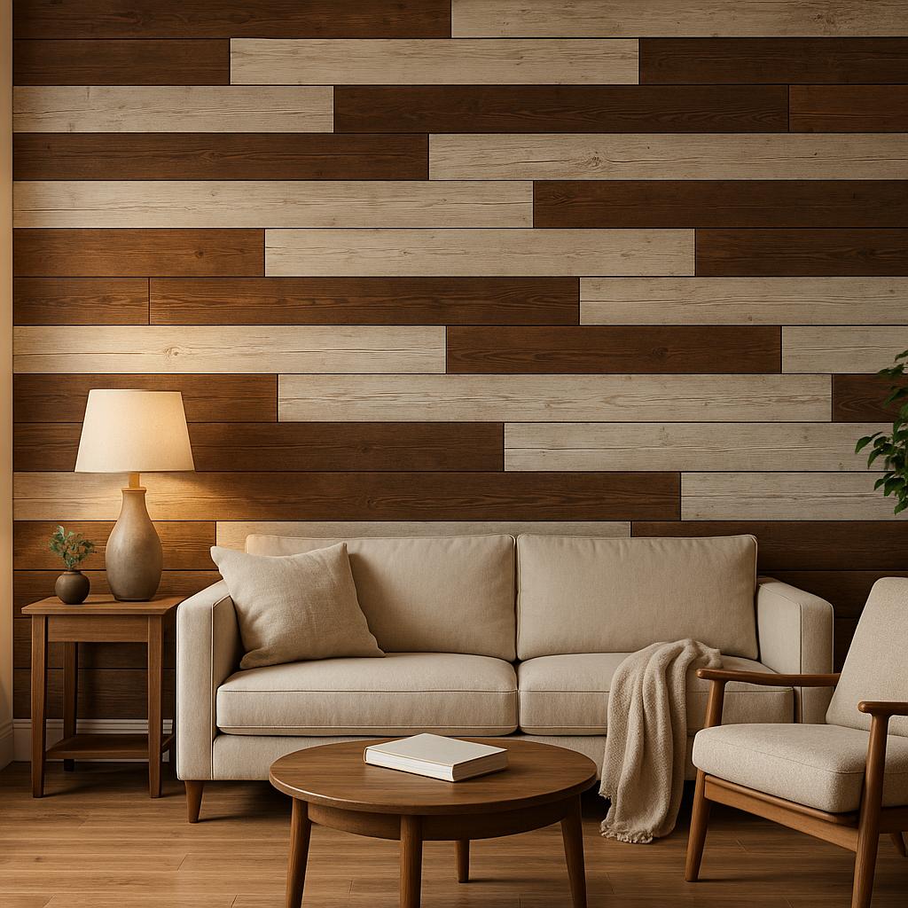 Modern Rustic Living Room Design with warm lighting and a calm living room atmosphere.