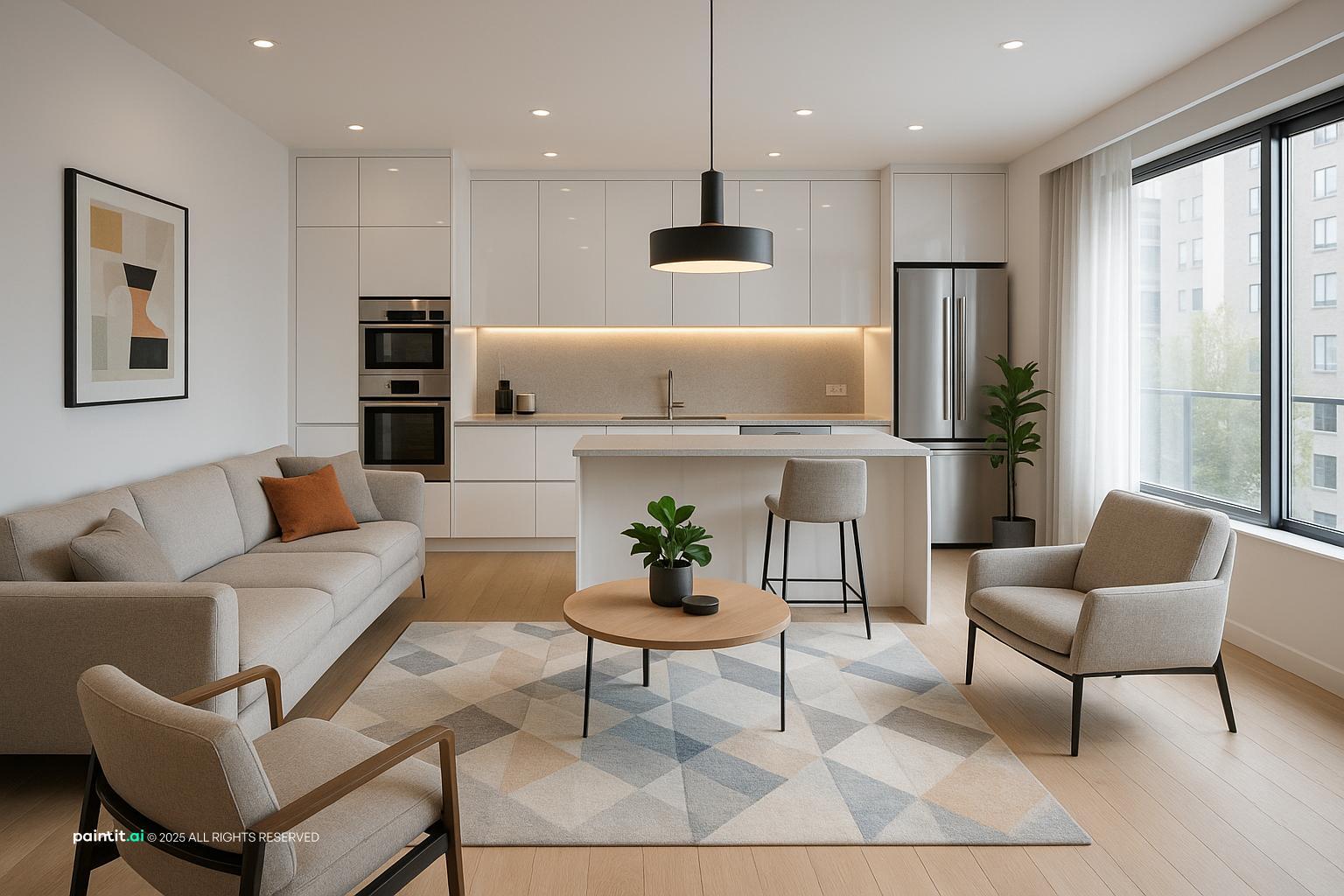 Pop For Living Room Design with open layout and a calm living room atmosphere.