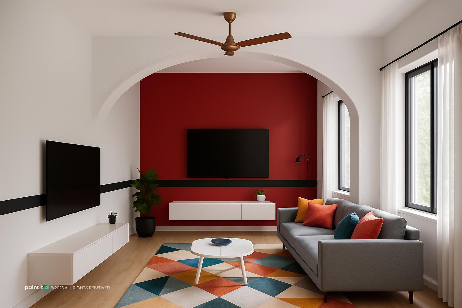 Yellow and Gray Living Room - Design Ideas | Paintit.ai - 16