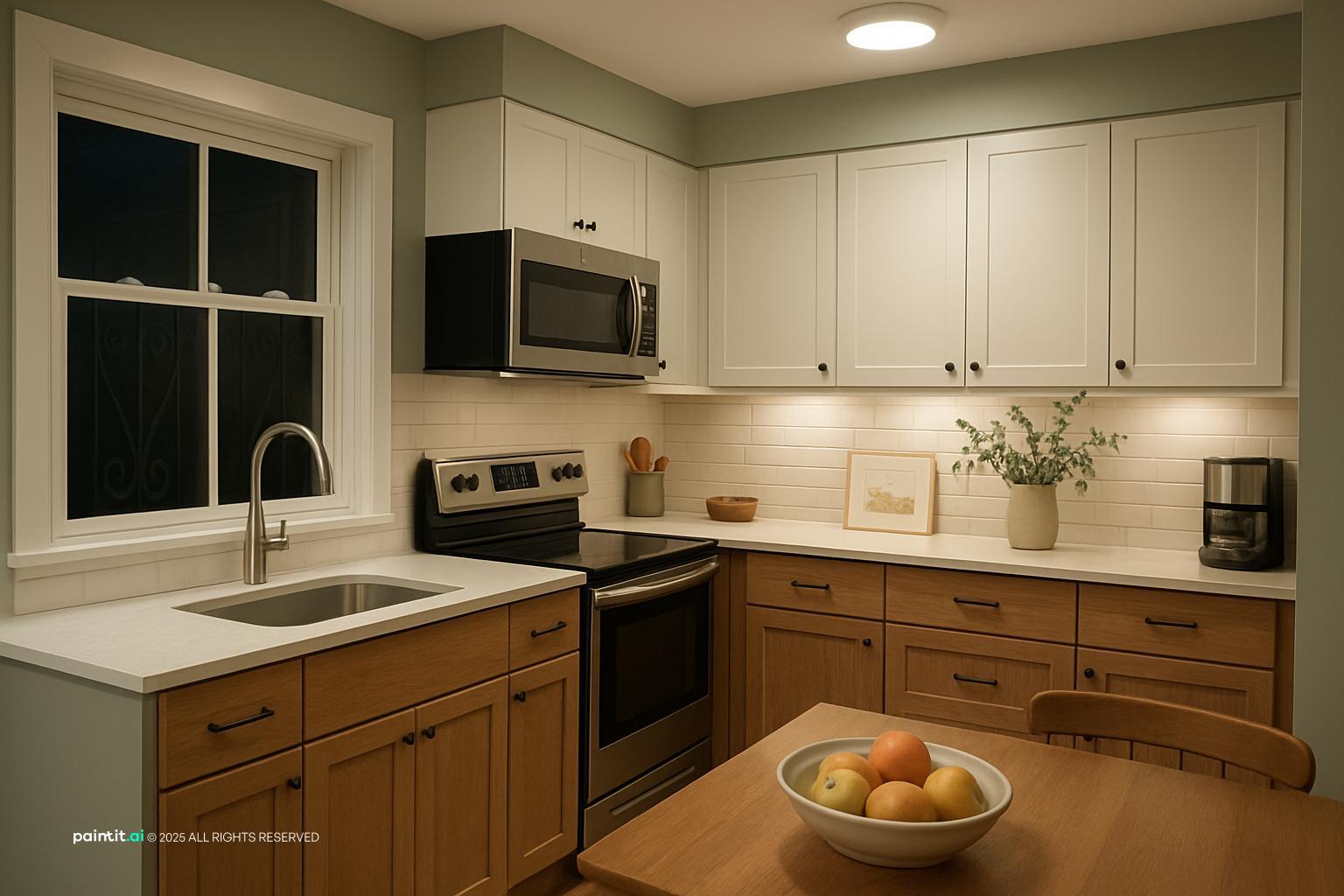 White Kitchen and Living Room: Elegant Interiors | Paintit.ai - 34