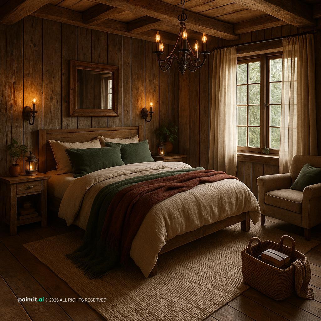 Cozy Rustic Bedroom for Pacific Northwest Interior Design Style