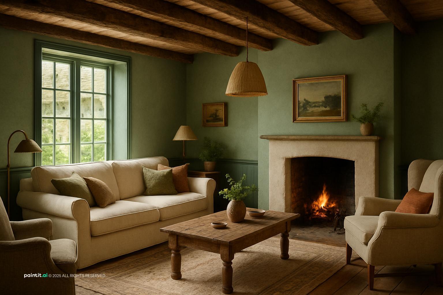 Victorian Dark Green Living Room: Elegant Decor Ideas | Paintit.ai - 12