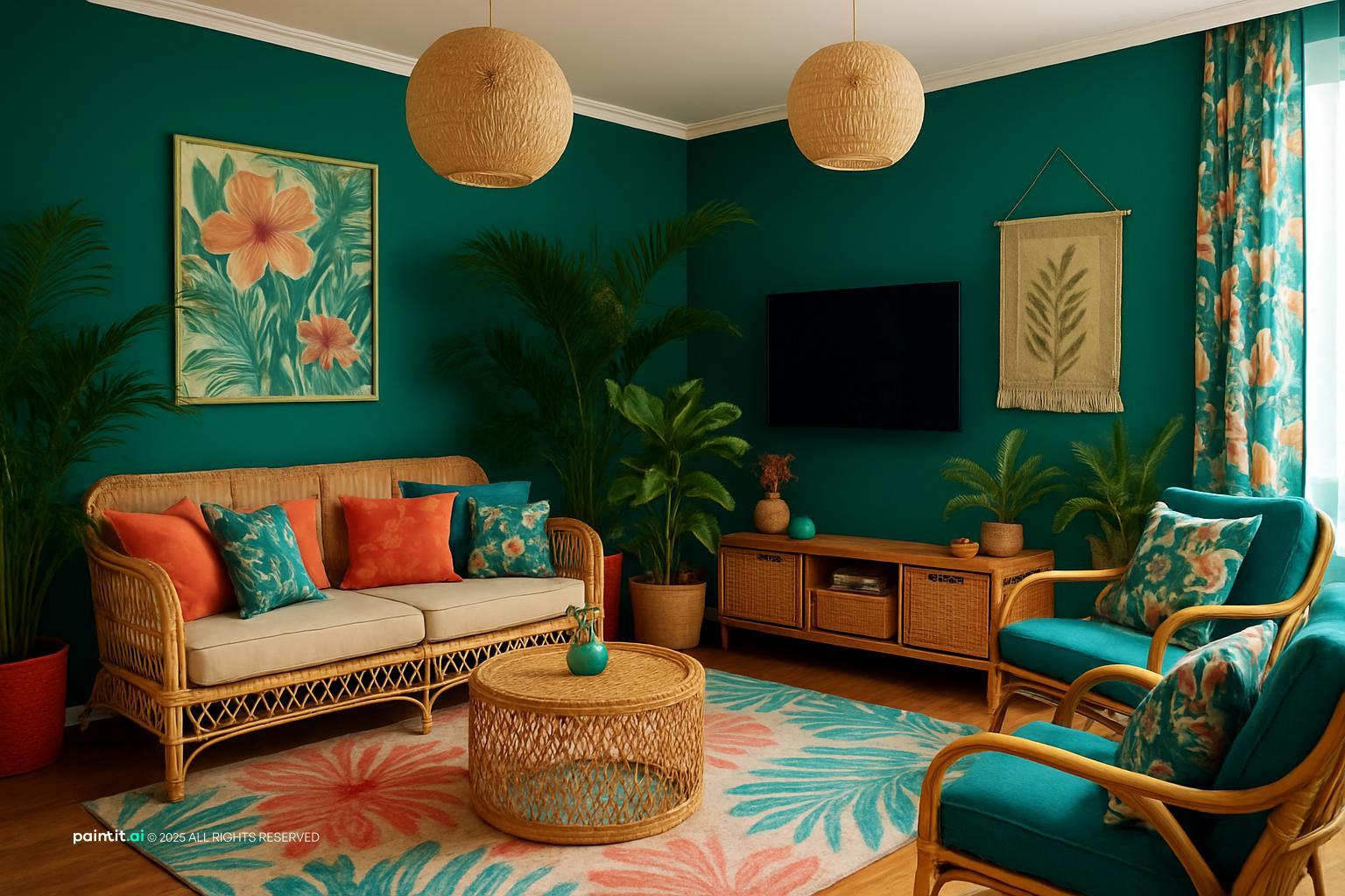 Blue and Green Living Room: Design Ideas | Paintit.ai - 10