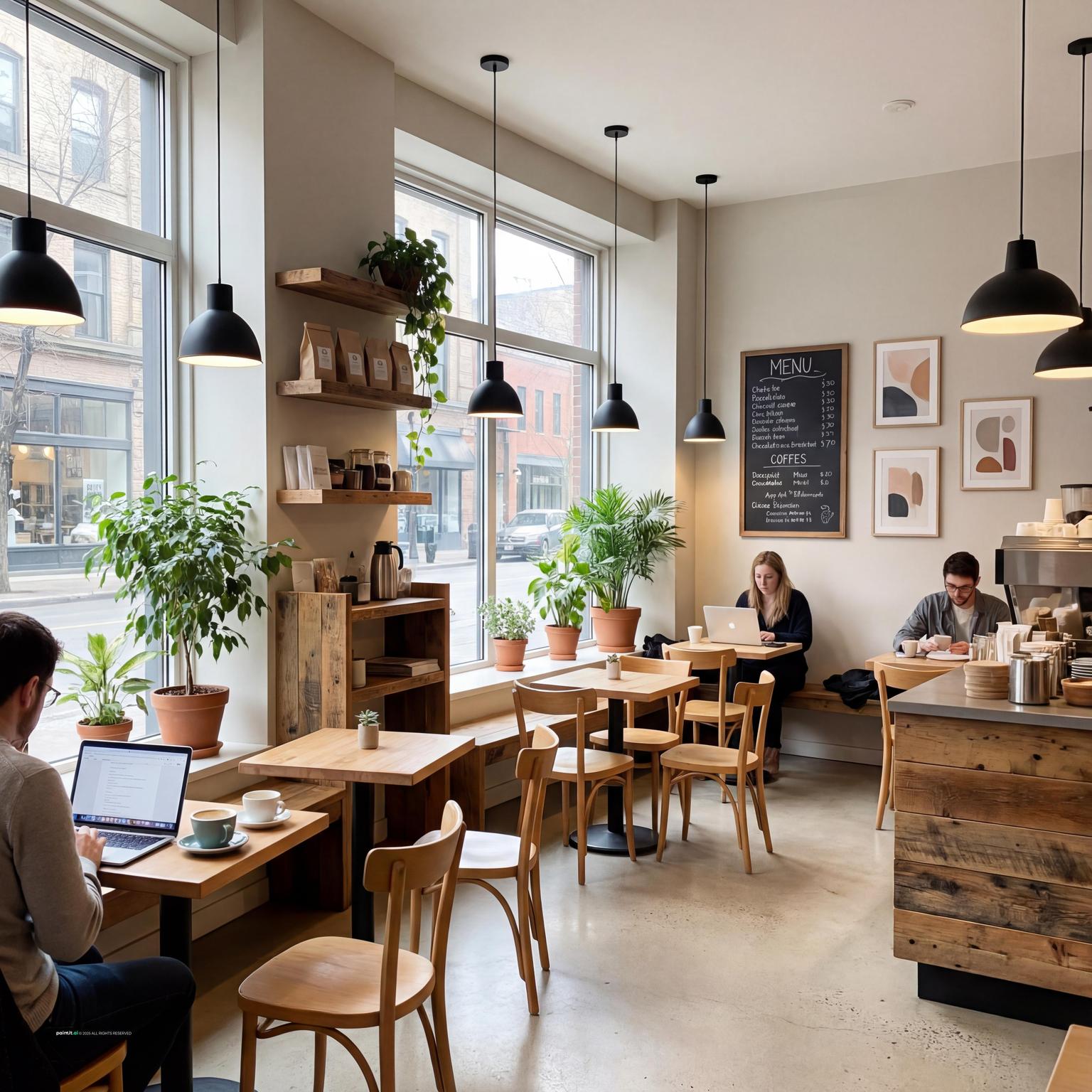Budget friendly cafe design with compact customer area