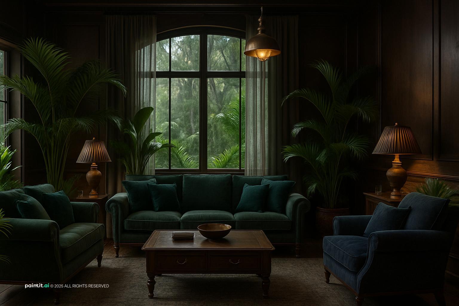 Victorian Dark Green Living Room: Elegant Decor Ideas | Paintit.ai - 18