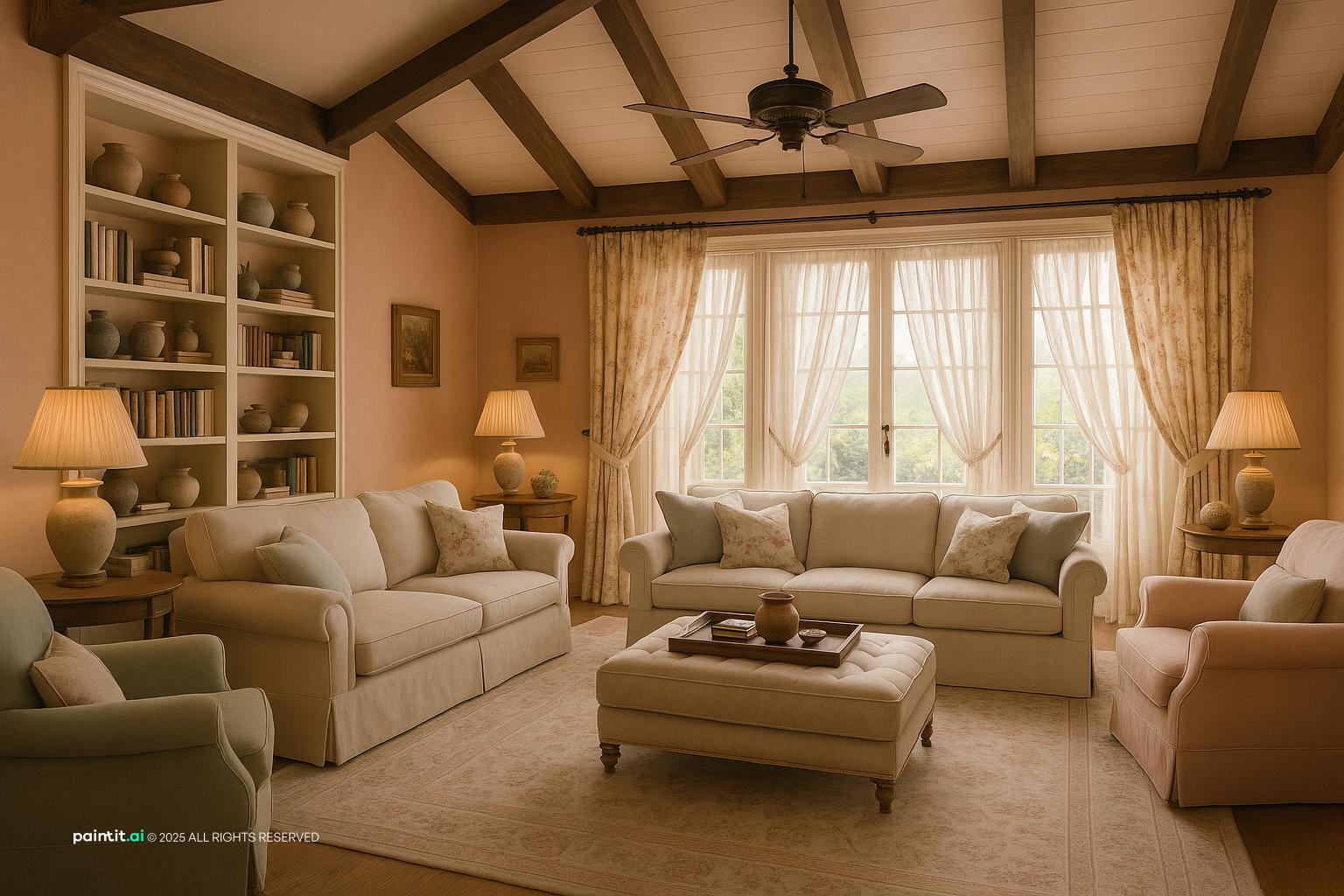 Vintage Pink Living Room - Interior Styling Guide | Paintit.ai - 17