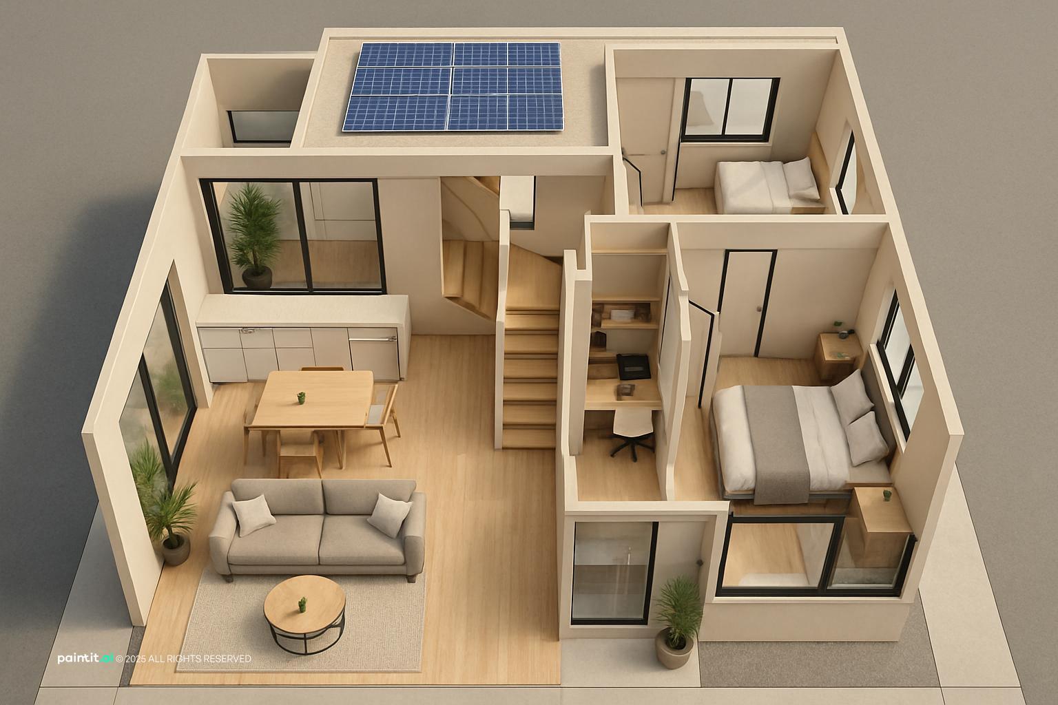 Workstation in Living Room - Design Solutions | Paintit.ai - 16