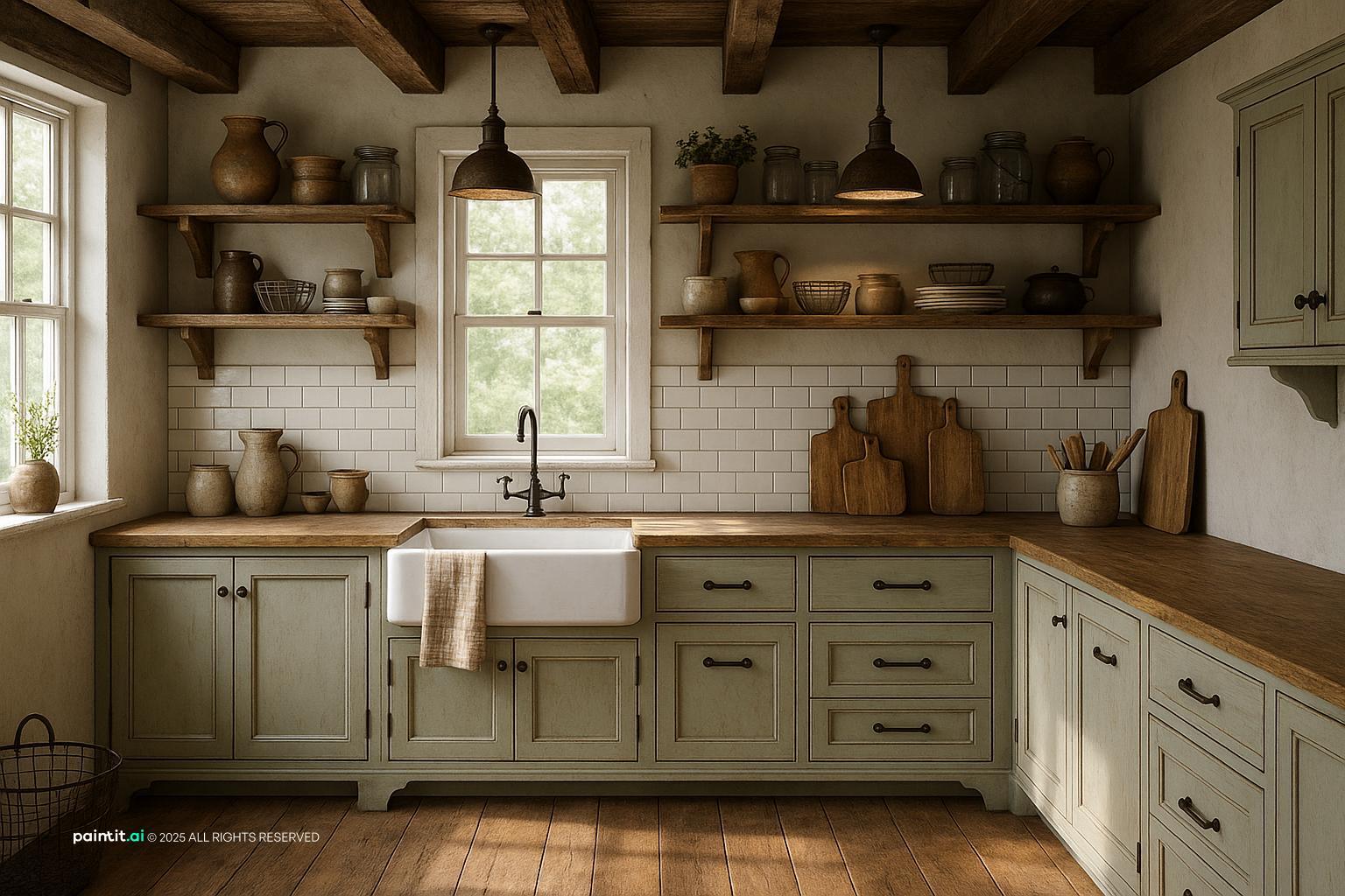 Vintage Ceramics Dining Room for Country Style Interior Design Characteristics
